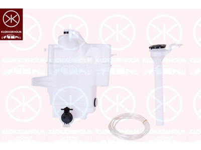Washer Fluid Reservoir, window cleaning, for vehicles with headlamp cleaning system, with pump, with lid