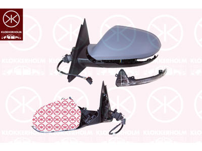 Exterior Mirror, Left, Number of pins: 8, for electric mirror adjustment, Heatable, Aspherical, w/primer