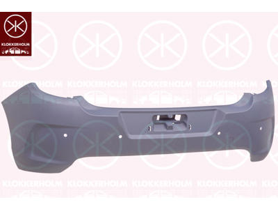 Bumper, Rear, w/primer, with hole(s) for park distance control, Number of bores: 4