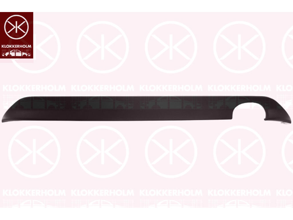 Trim/Protection Strip, bumper, w/primer, with hole(s) for exhaust pipe, Rear