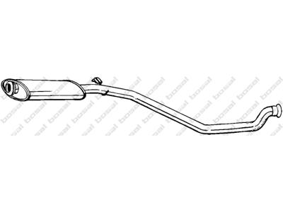 Centre Muffler, See accessories list for additionally required parts:  