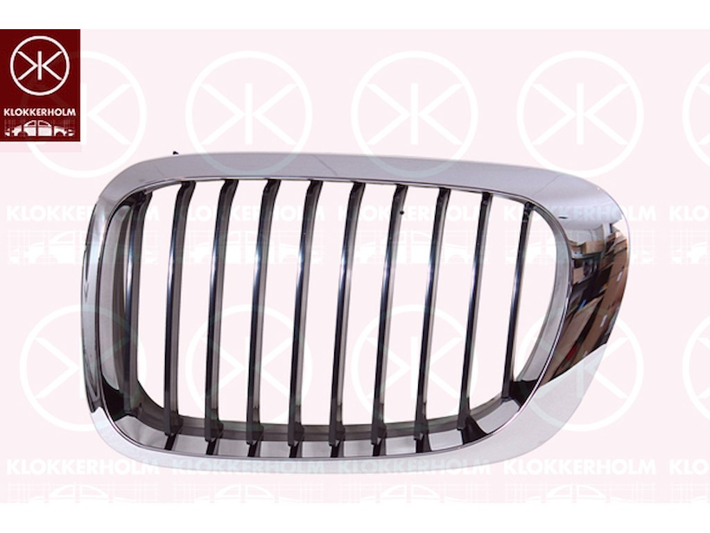 Radiator Grille, Left Front, black, Frame Colour: chrome