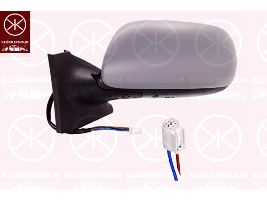 Exterior Mirror, Left, for electric mirror adjustment, Number of pins: 3, w/primer, Convex