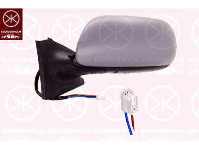 Exterior Mirror, Left, for electric mirror adjustment, Number of pins: 3, w/primer, Convex