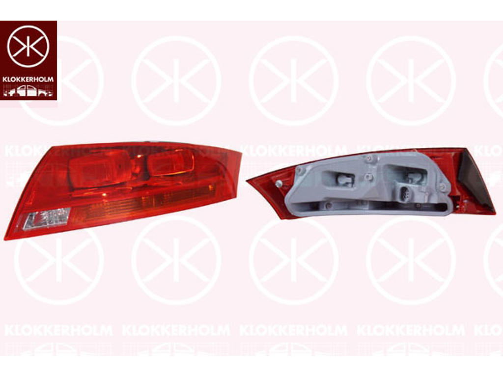 Tail Light Assembly, with bulb holder, Right, Housing Colour: red