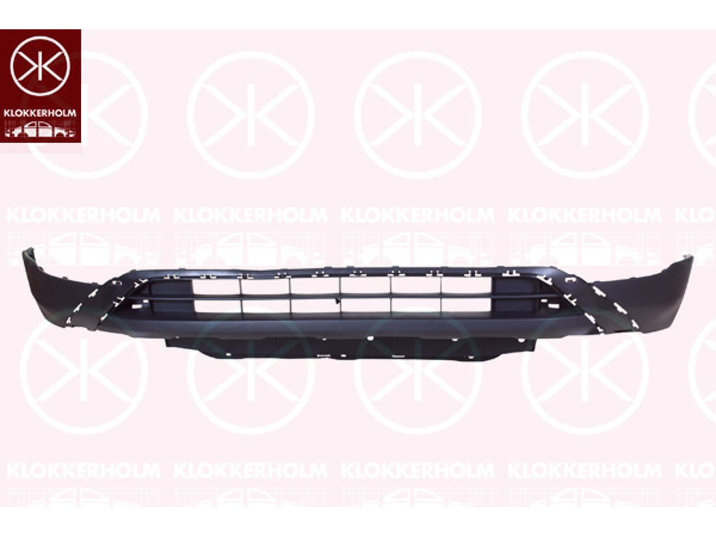 Bumper, Front, Grained, with hole(s) for park distance control, Lower Section