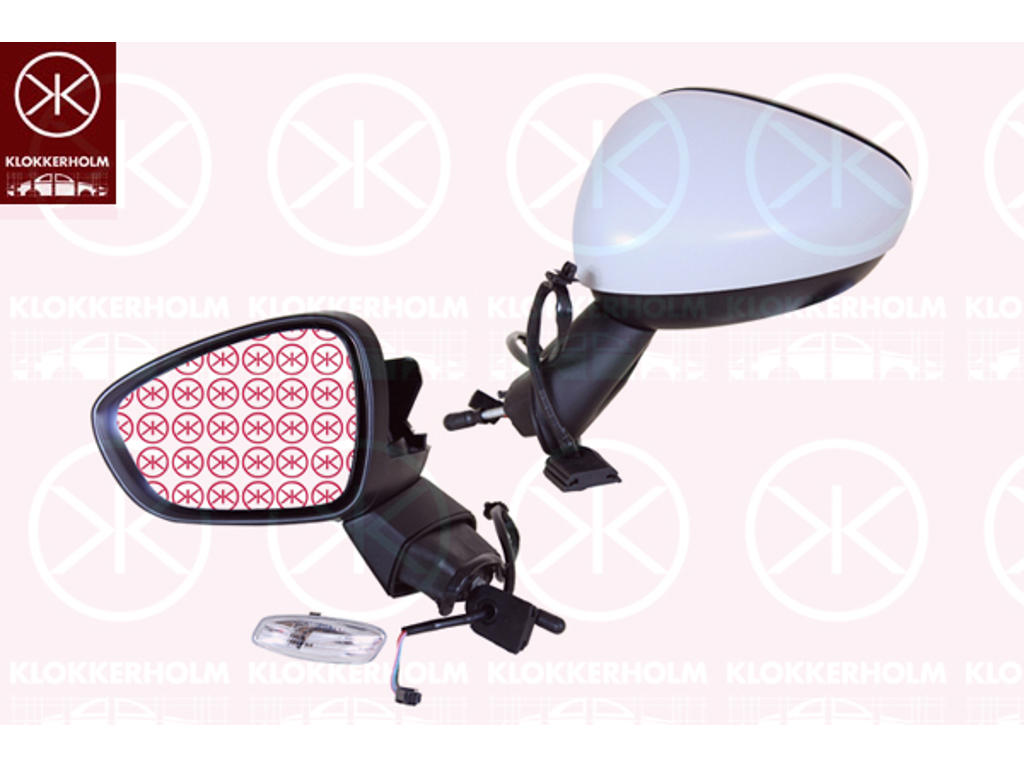 Exterior Mirror, Left, for electric mirror adjustment, Number of pins: 5, w/primer, Convex