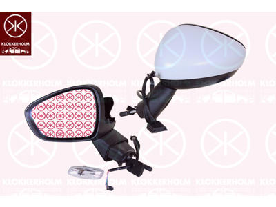 Exterior Mirror, Left, for electric mirror adjustment, Number of pins: 5, w/primer, Convex