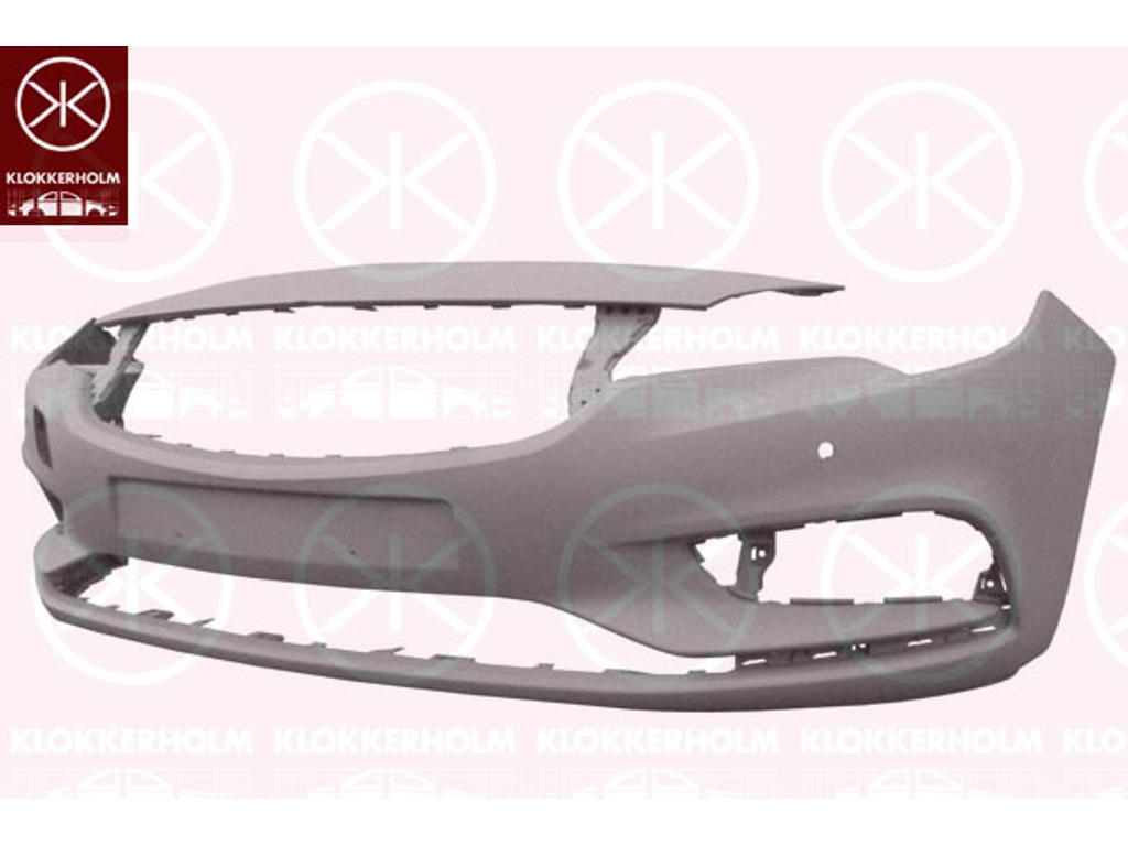 Bumper, w/primer, Front, with hole(s) for park distance control, Number of bores: 2