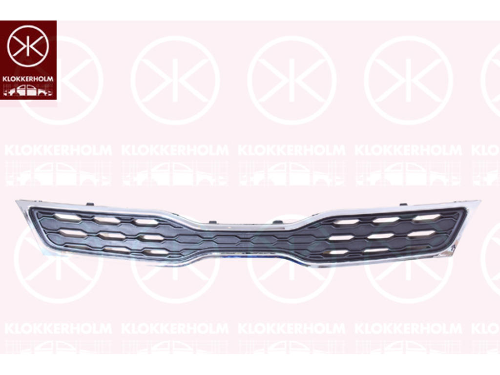 Ventilation Grille, bumper, Front, chrome/black, Upper section