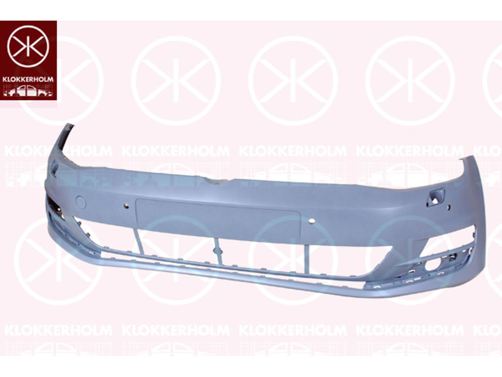 Bumper, with hole(s) for park assist (parallel parking), Front, with hole(s) for washer nozzle, Number of bores: 6, w/primer