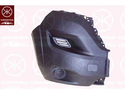 Bumper, Smooth, black, Right Front, with hole(s) for fog lights, Trim Level: HEAVY