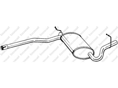 Centre Muffler, See accessories list for additionally required parts:  