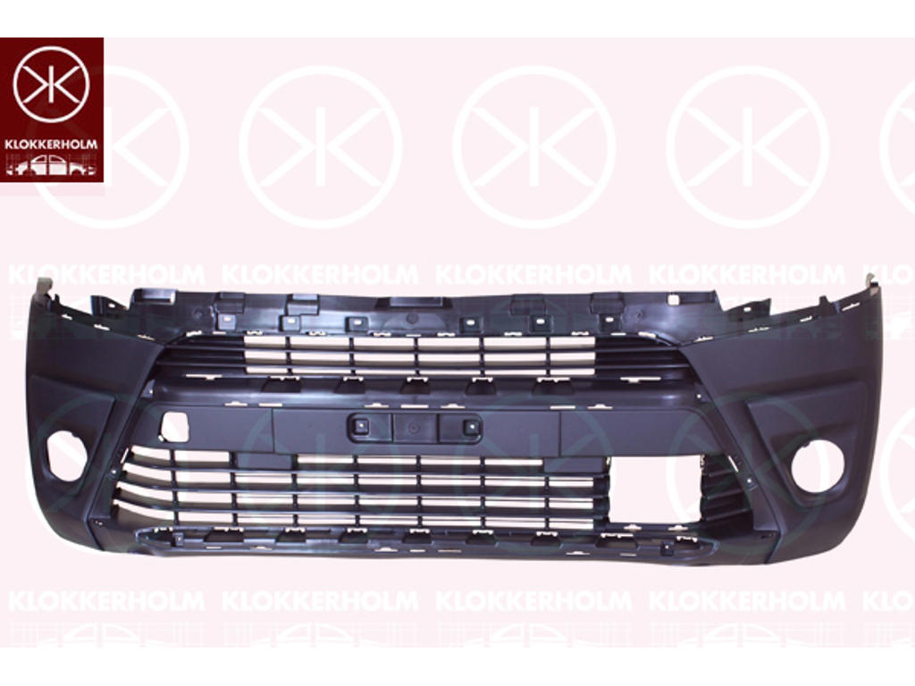 Bumper, Front, black, with hole(s) for fog lights