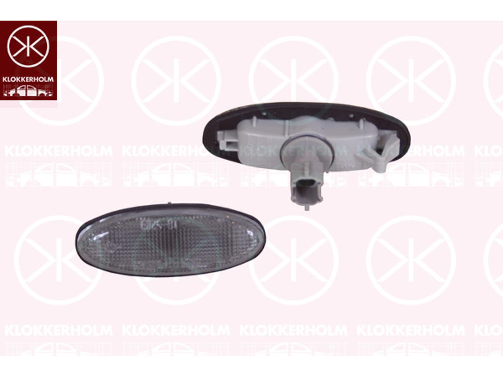 Blinker, med lamphållare, rökgrå, Tvåsidig