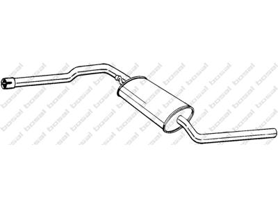 Centre Muffler, See accessories list for additionally required parts:  