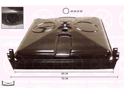 Fuel Tank, with gaskets/seals, for dual tyres, Double Cab, petrol, Diesel, 70L