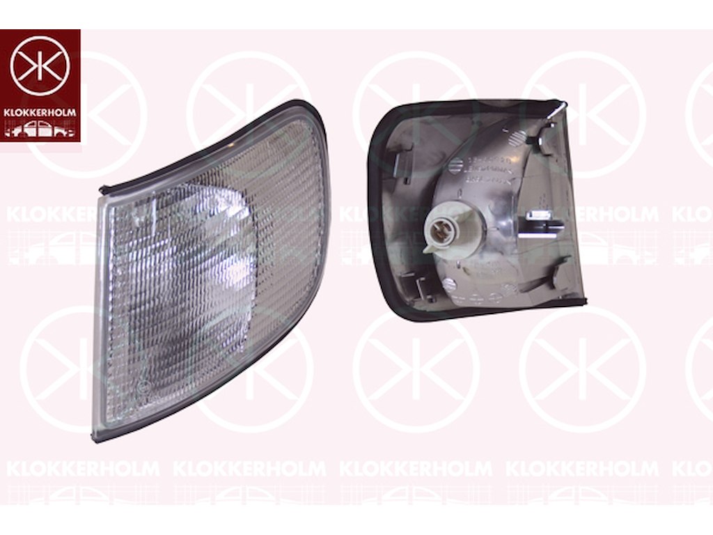 Direction Indicator, with bulb holder, white, Left
