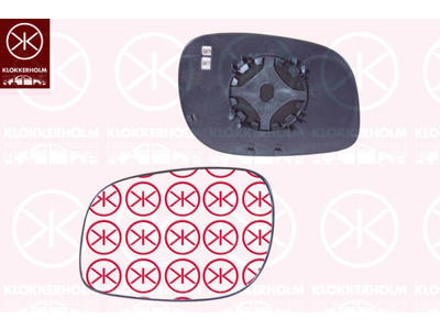 Mirror Glass, exterior mirror, Left, Heatable, Convex