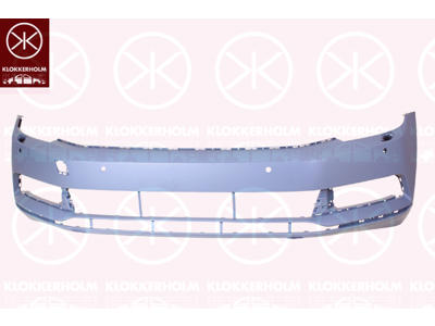 Bumper, w/primer, Front, with hole(s) for park distance control, with hole(s) for washer nozzle, Trim Level: COMFORTLINE, Number of bores: 4, Trim Level: TRENDLINE