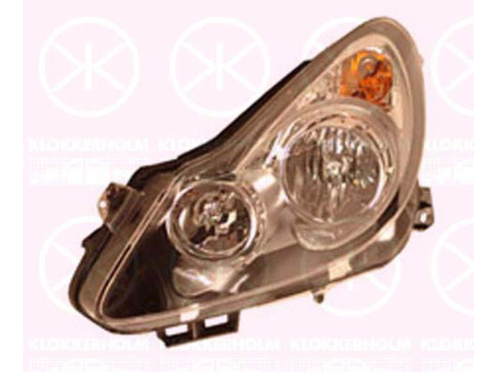 Headlight, Illuminance [lx]: 15, Right, H7/H1, Housing Colour: black, Valeo, with motor for headlamp levelling