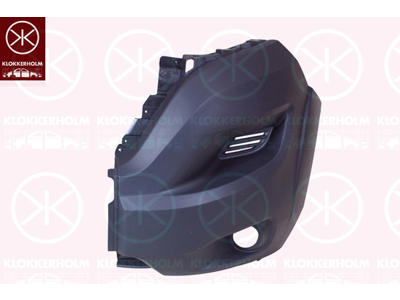 Bumper, grey, Left Front, with hole(s) for fog lights, Outer section
