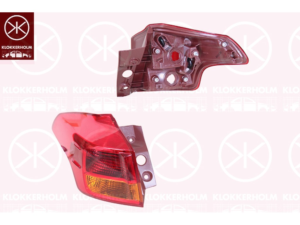 Tail Light Assembly, without bulb holder, Right