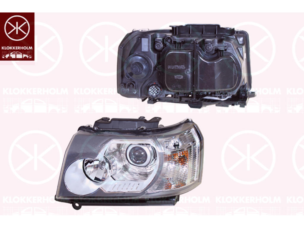 Projecteur principal, gauche, D3S/H7, PY21W, W5W, avec projecteurs directionnels, avec contrôle pour Xenon, Varroc