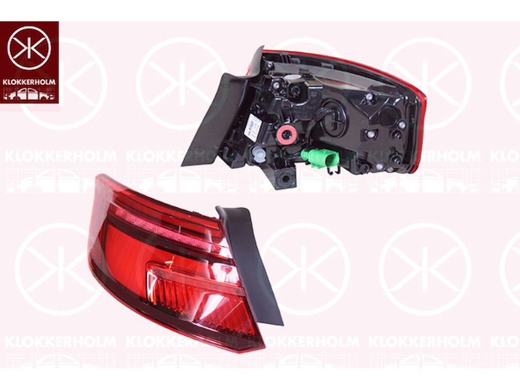 Tail Light Assembly, 5-drs, Left, Outer section, LED, Light Function: without dynamic indicator light, with bulb holder, Hella