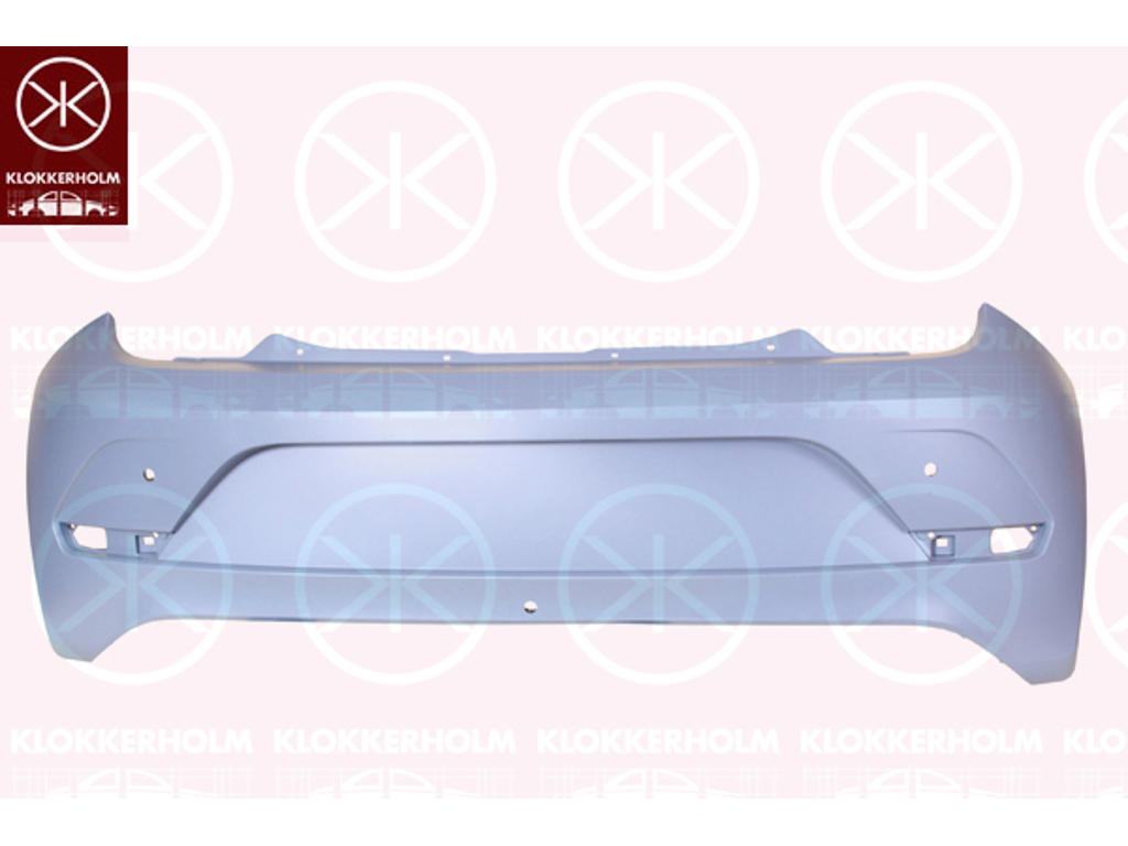 Bumper, w/primer, for vehicles with rear view camera system, Rear, with hole(s) for park distance control, Trim Level: FACELIFT, Number of bores: 3