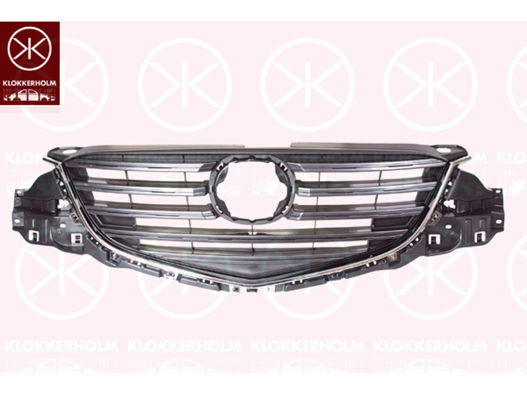 Radiator Grille, dark grey, chrome/black