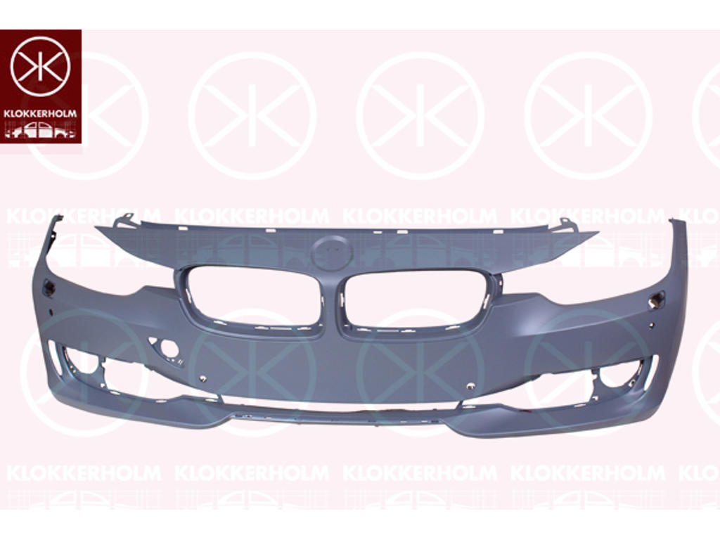 Буфер, Вариант комплектации автомобиля: BASIS, спереди, с отверстием / отверстиями для форсунки омывателя, с отверстием / отверстиями для системы помощи при парковке, Число отверстий: 6, с грунтовкой