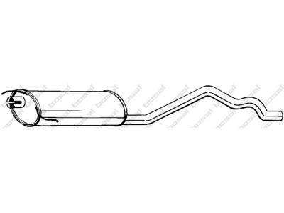 Centre Muffler, See accessories list for additionally required parts:  