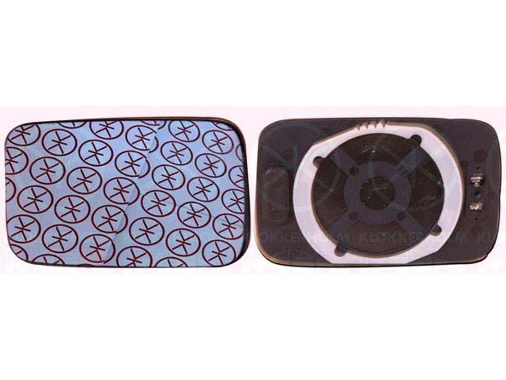 Mirror Glass, exterior mirror, Convex, Heatable, blue, Right