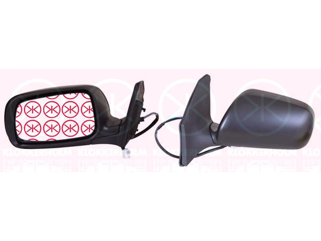 Exterior Mirror, w/primer, Electronically foldable, for electric mirror adjustment, Convex, Heatable, Right