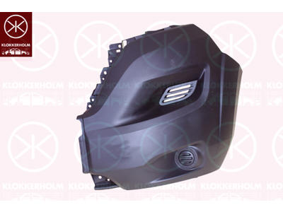 Bumper, Smooth, black, Left Front, with hole(s) for fog lights, Trim Level: HEAVY