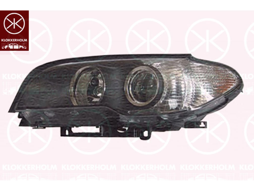 Headlight, without control unit for Xenon, D2S/H7, Bi-Xenon, with motor for headlamp levelling, AL, Right, Illuminance [lx]: 37.5, Indicator Colour: yellow, Housing Colour: black