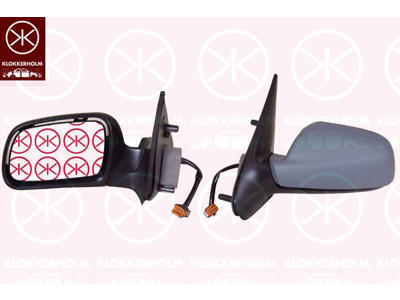 Exterior Mirror, w/primer, Blue-tinted, for electric mirror adjustment, Aspherical, Heatable, Left, Number of pins: 5