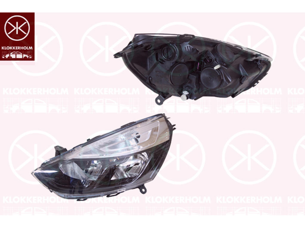 Headlight, Left, H7/H1, PY24W, Housing Colour: black, with motor for headlamp levelling, AL
