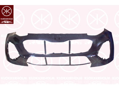 Bumper, Front, Smooth, black, with hole(s) for park distance control