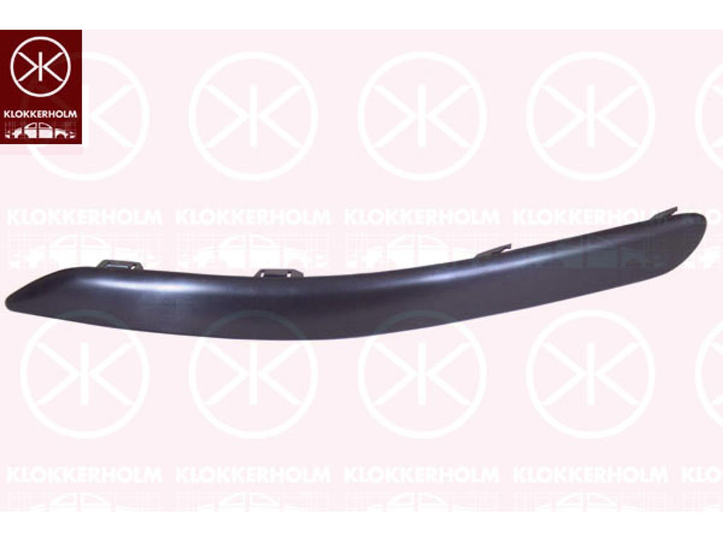 Trim/Protection Strip, bumper, Smooth, black, Right Front