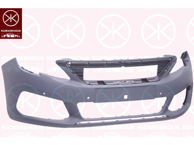 Bumper, w/primer, Front, with hole(s) for fog lights, with hole(s) for park distance control, Trim Level: FACELIFT, Number of bores: 4