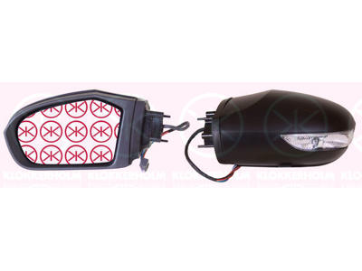 Exterior Mirror, w/primer, with indicator, Electronically foldable, for electric mirror adjustment, Heatable, Left