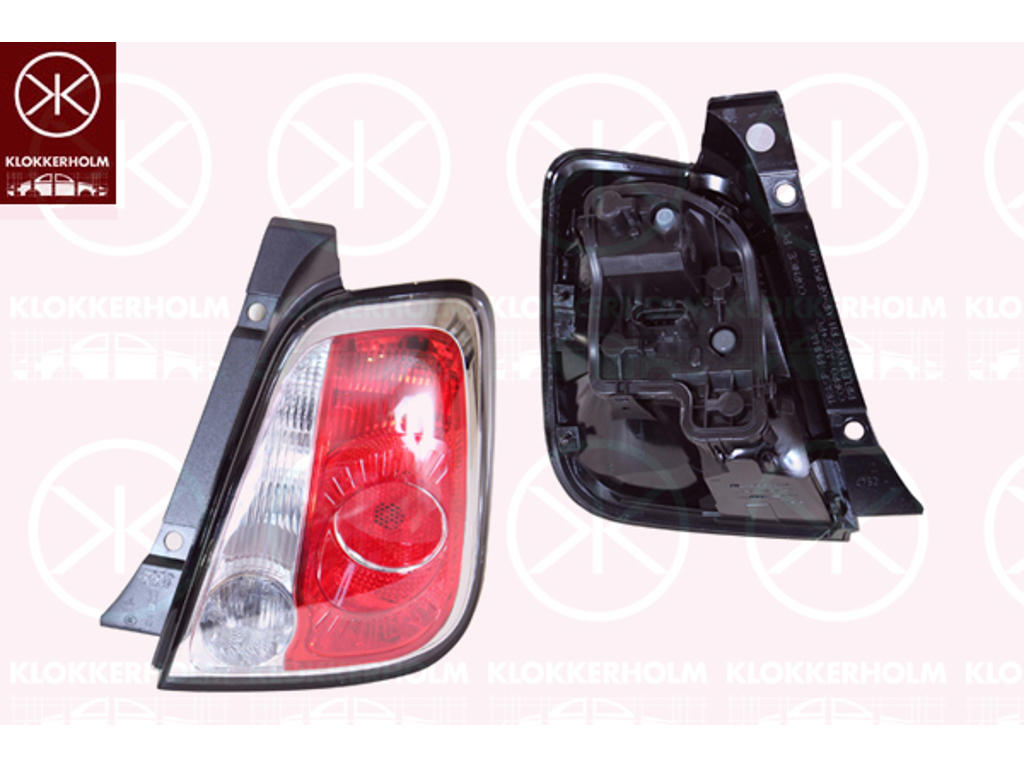 Baglygte, højre, Husfarve: sort, med pærefatning, AL