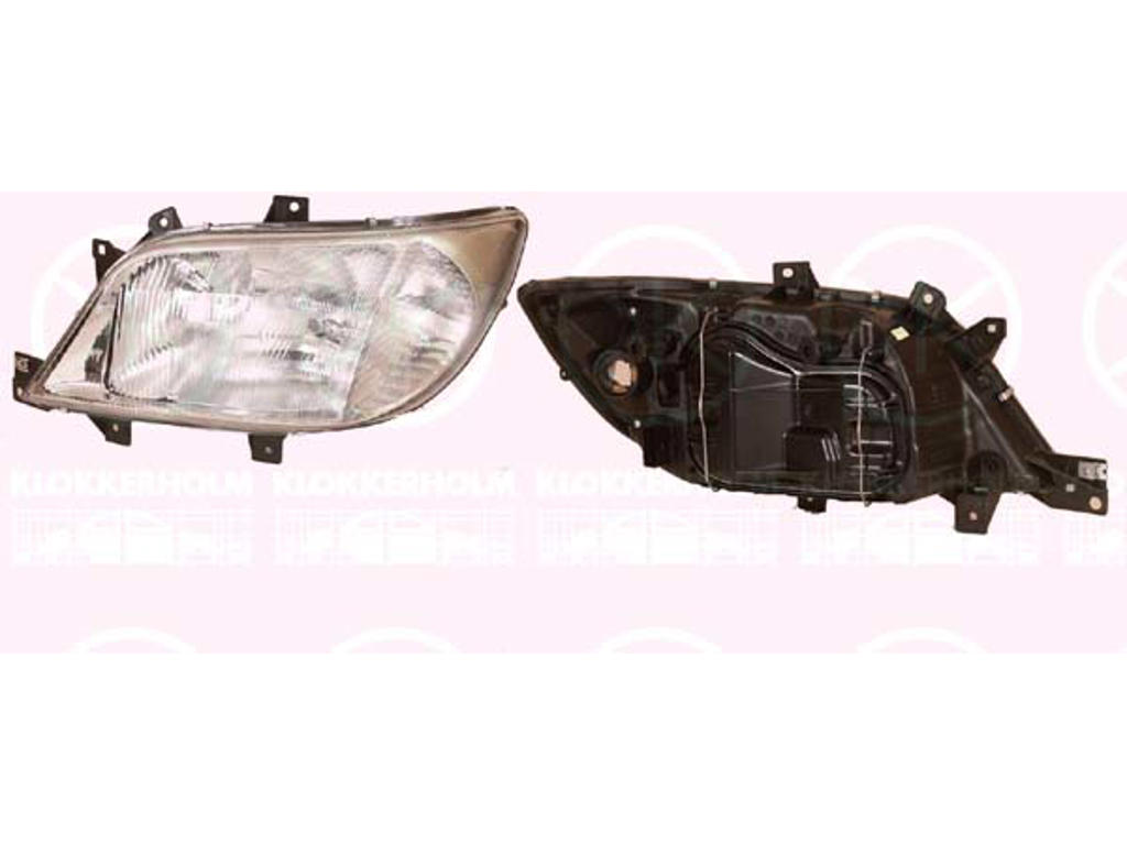 Headlight, H7/H1, for vehicles with headlight levelling, Depo, Right, Illuminance [lx]: 20