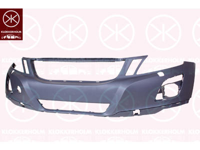 Bumper, w/primer, Front, with hole(s) for fog lights, with hole(s) for washer nozzle