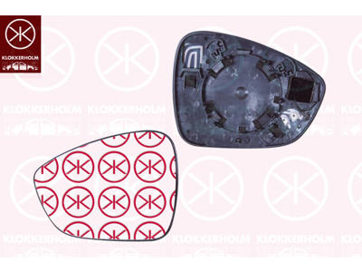 Mirror Glass, exterior mirror, Left, Heatable, Number of pins: 2, Convex