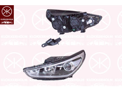 Headlight, Left, H7/H7/H7, with dynamic bending light, with motor for headlamp levelling