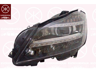 Headlight, Left, LED, without lettering: Mercedes Benz, without LED control unit for indicators, without LED control unit for low beam/high beam, without LED control unit for daytime running-/position ligh, AL