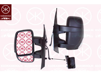 Exterior Mirror, Left, for electric mirror adjustment, Short mirror arm, Number of pins: 7, Heatable, with indicator, WY5W, Convex